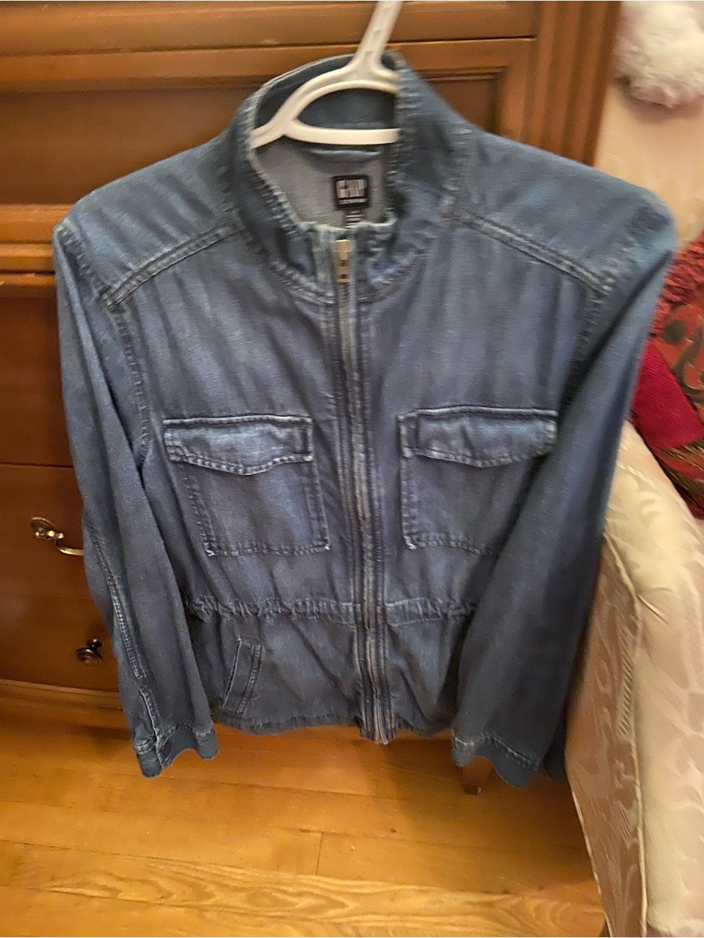 GAP Denim Blue Zip-Front Jacket